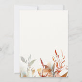 水の色ワイルドフラワーベビーシャワー 招待状 (裏面)