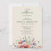 水の色ワイルドフラワーベビーシャワー 招待状 (正面)