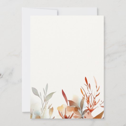 水の色ワイルドフラワーベビーシャワー 招待状 (裏面)