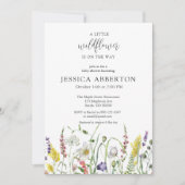 水の色ワイルドフラワーベビーシャワー 招待状 (正面)