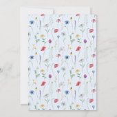 水の色ワイルドフラワーベビーシャワー 招待状 (裏面)