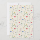 水の色ワイルドフラワーベビーシャワー 招待状 (裏面)