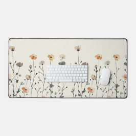 水の色ワイルドフラワーボタニカル素朴ミニマリスト デスクマット