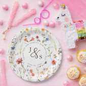 水の色ワイルドフラワーボホスタイル婚約 ペーパープレート (パーティー)