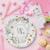 水の色ワイルドフラワーボホスタイル婚約 ペーパープレート (パーティー)