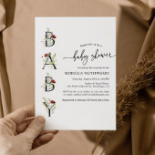 水の色ワイルドフラワーボホベイビーシャワー招待状 招待状