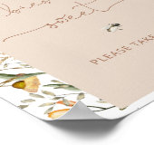 水の色ワイルドフラワーボホベビーは甘い ポスター (角)