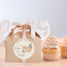 水の色ワイルドフラワーボホ子供部屋ベビーシャワー ラウンドシール