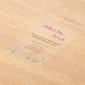 水の色ワイルドフラワーマザーズデイブランチ アクリル招待状 (レイダウン)