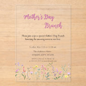 水の色ワイルドフラワーマザーズデイブランチ アクリル招待状 (正面)