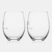 水の色ワイルドフラワーミセス ステムなしワイングラス (左)