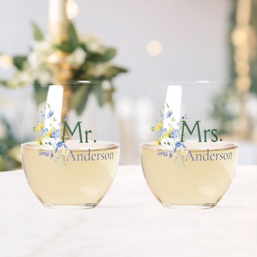 水の色ワイルドフラワーミセス ステムなしワイングラス (インサイチュ (ウェディング))