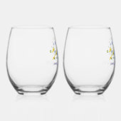 水の色ワイルドフラワーミセス ステムなしワイングラス (右)