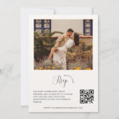 水の色ワイルドフラワーメイソン素朴ジャー結婚ズ 招待状 (裏面)