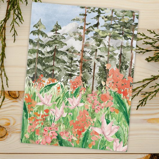 水の色ワイルドフラワーメドウフローラ ポストカード