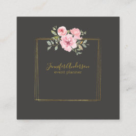 水の色ワイルドフラワーラッシュ赤面ピンクフローラ スクエア名刺