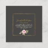 水の色ワイルドフラワーラッシュ赤面ピンクフローラ スクエア名刺 (裏面)