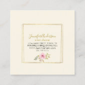 水の色ワイルドフラワーラッシュ赤面ピンクフローラ スクエア名刺 (裏面)