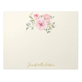 水の色ワイルドフラワーラッシュ赤面ピンクフローラ ノートパッド