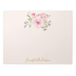 水の色ワイルドフラワーラッシュ赤面ピンクフローラ ノートパッド