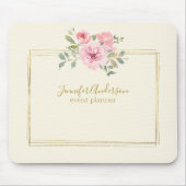 水の色ワイルドフラワーラッシュ赤面ピンクフローラ マウスパッド (正面)