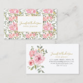 水の色ワイルドフラワーラッシュ赤面ピンクフローラ 名刺 (正面/裏面)