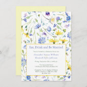 水の色ワイルドフラワーリハーサルディナー 招待状 (正面/裏面)