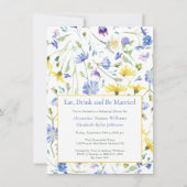 水の色ワイルドフラワーリハーサルディナー 招待状 (正面)