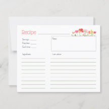 水の色ワイルドフラワーレシピカード