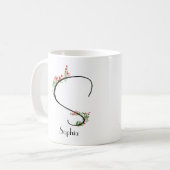 水の色ワイルドフラワーレターSホワイトコーヒーマグ コーヒーマグカップ (正面左)