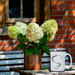 水の色ワイルドフラワーレターSホワイトコーヒーマグ コーヒーマグカップ