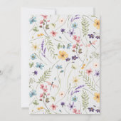 水の色ワイルドフラワーレッツパルティーブライダルシャワー 招待状 (裏面)