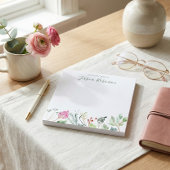 水の色ワイルドフラワー名前をカスタムするフローラ ノートパッド