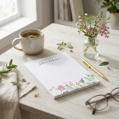 水の色ワイルドフラワー名前をカスタムするフローラ ノートパッド