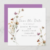 水の色ワイルドフラワー日付を保存 (正面/裏面)