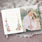 水の色ワイルドフラワー春サマーアー結婚チ ゲストブック