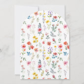 水の色ワイルドフラワー春サマーアー結婚チ 招待状 (裏面)