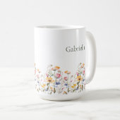 水の色ワイルドフラワー春メドーヴァレンティーンズデイ コーヒーマグカップ (正面右)