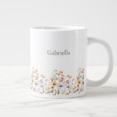 水の色ワイルドフラワー春メドーヴァレンティーンズデイ ジャンボコーヒーマグカップ (右)