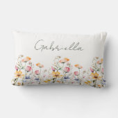 水の色ワイルドフラワー春メドーヴァレンティーンズデイ ランバークッション (裏面)