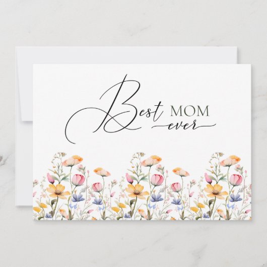 水の色ワイルドフラワー春最高の牧草地ママエバー シーズンカード (正面)