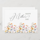水の色ワイルドフラワー春牧草地マザーズデイ シーズンカード (正面/裏面)