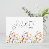 水の色ワイルドフラワー春牧草地マザーズデイ シーズンカード (スタンド正面)