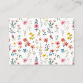 水の色ワイルドフラワー春結婚夏 エンクロージャーカード (裏面)