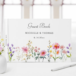 水の色ワイルドフラワー春結婚夏 ゲストブック