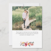 水の色ワイルドフラワー春結婚夏 サンキューカード (裏面)