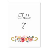水の色ワイルドフラワー春結婚夏 テーブルナンバー (裏面)
