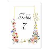 水の色ワイルドフラワー春結婚夏 テーブルナンバー (正面)