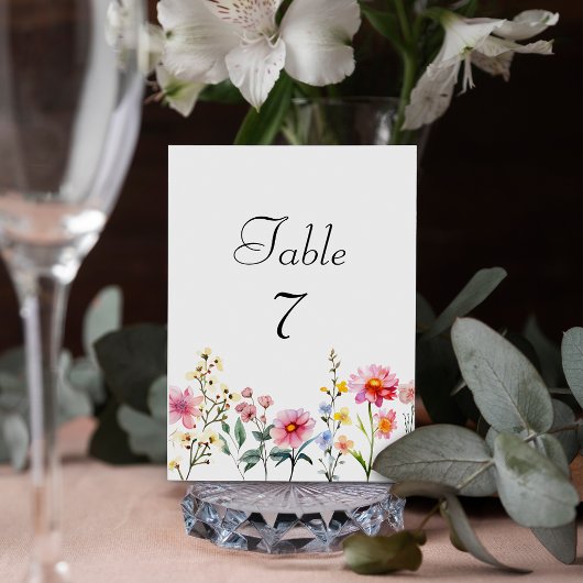水の色ワイルドフラワー春結婚夏 テーブルナンバー