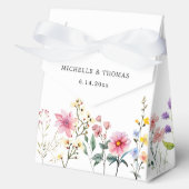 水の色ワイルドフラワー春結婚夏 フェイバーボックス (正面)